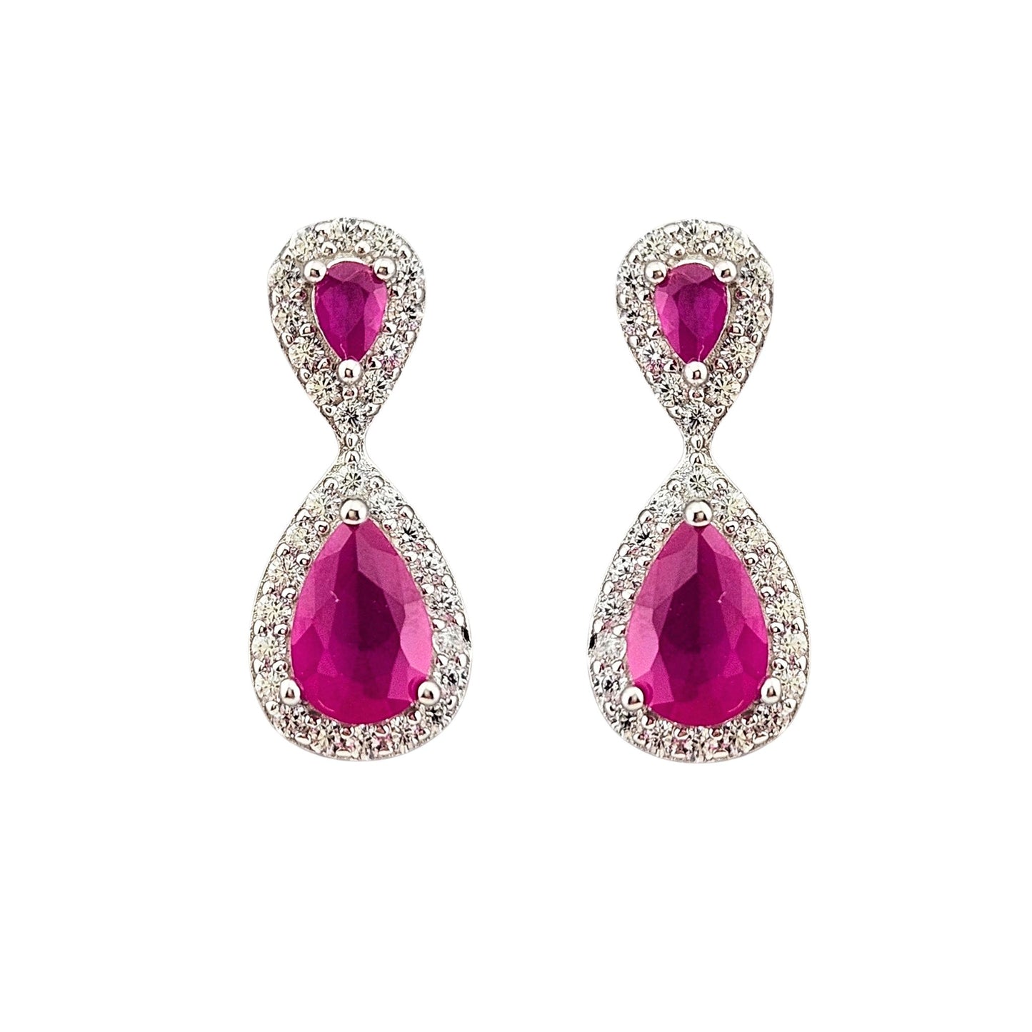 Pear Stud Ruby Red