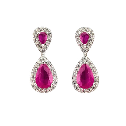 Pear Stud Ruby Red