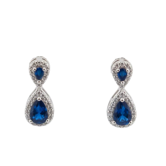 Pear Stud Sapphire