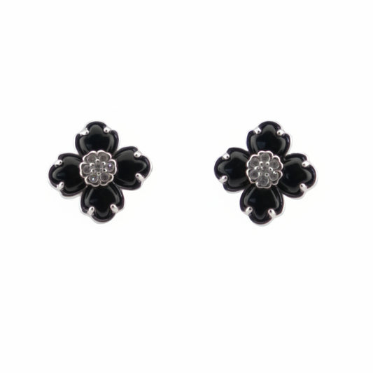 Flower Stud Black Onyx