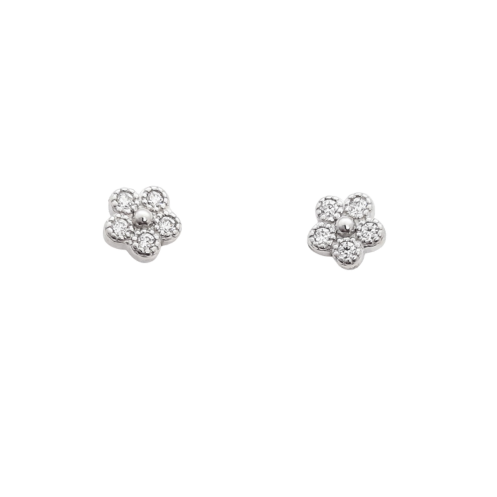 Flower CZ millgrain