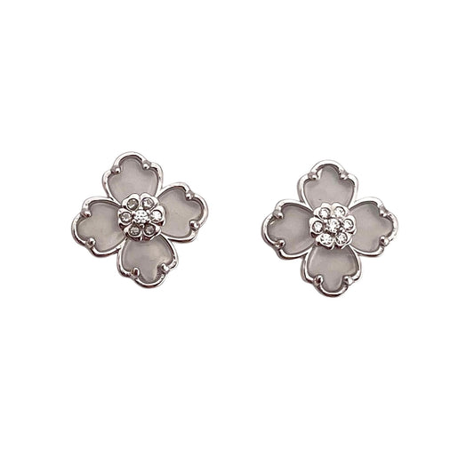 Flower Stud White