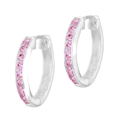 17mm Hoop w/ Pink CZ