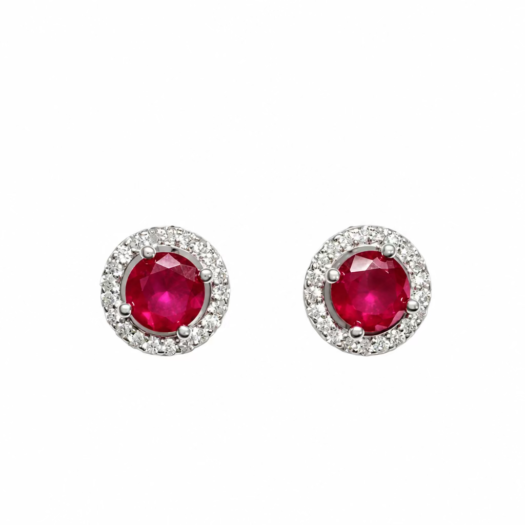8mm Halo stud Red