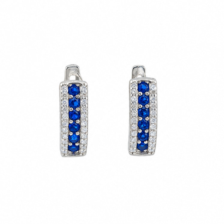 CZ Blue Huggy Earrings