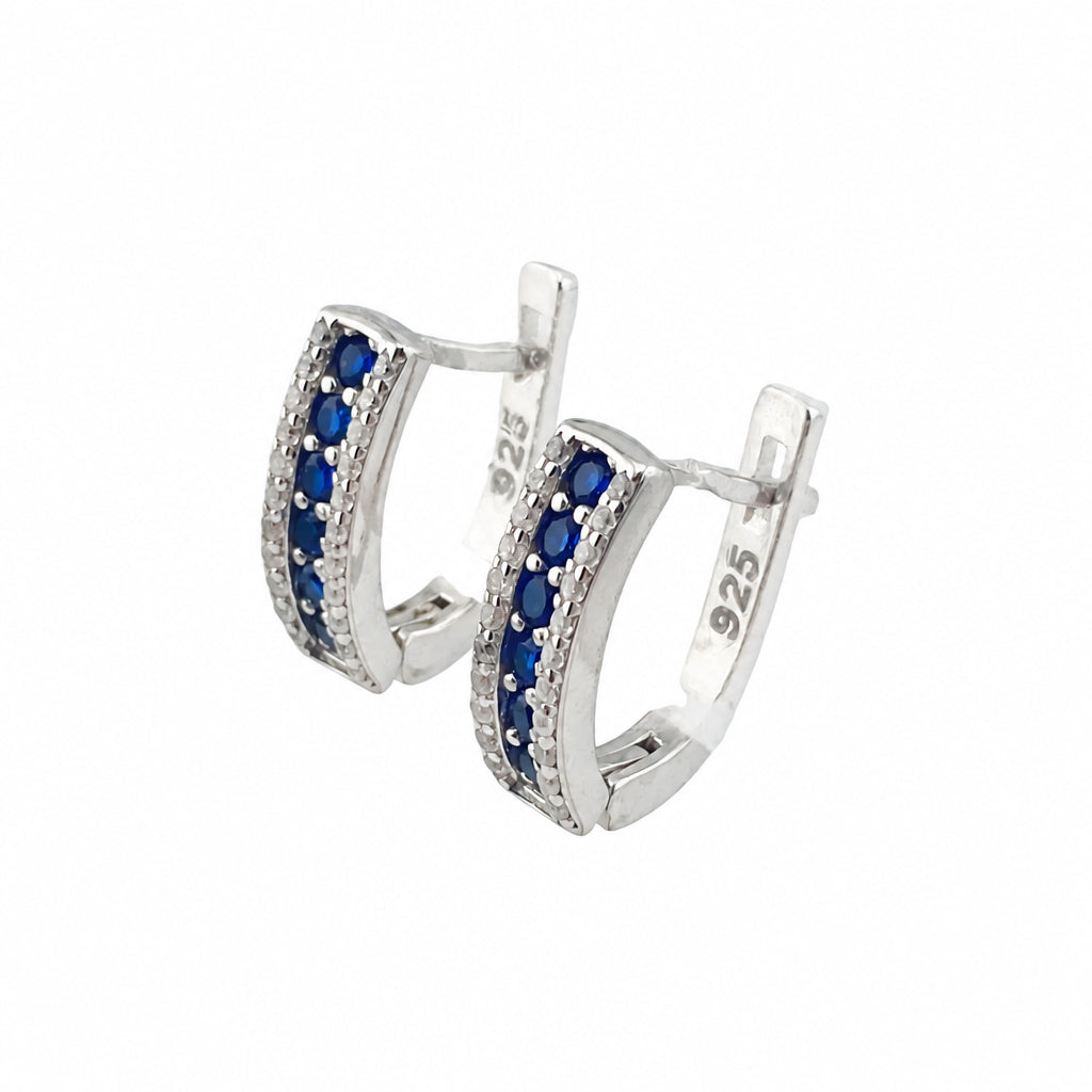 CZ Blue Huggy Earrings