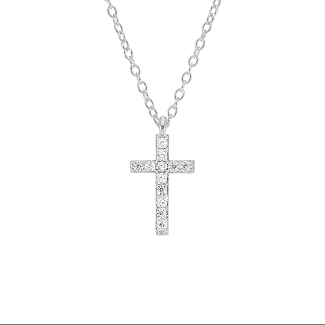 17mm CZ Cross Necklace