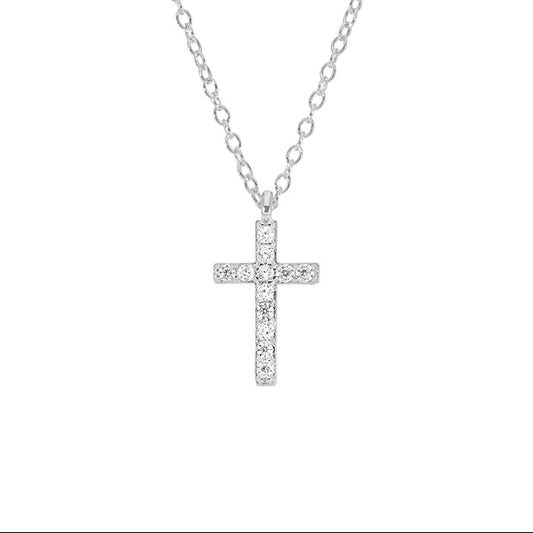 17mm CZ Cross Necklace