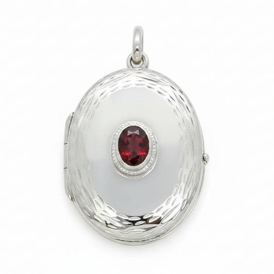 26mm Garnet Locket