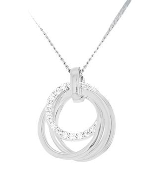 Linked ring pendant w/ cz
