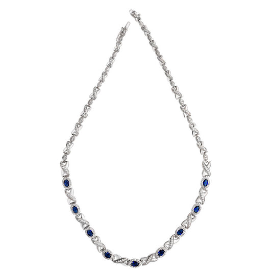 Blue CZ Kiss Necklace