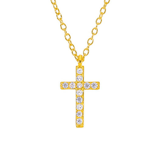 17mm CZ Cross Necklace