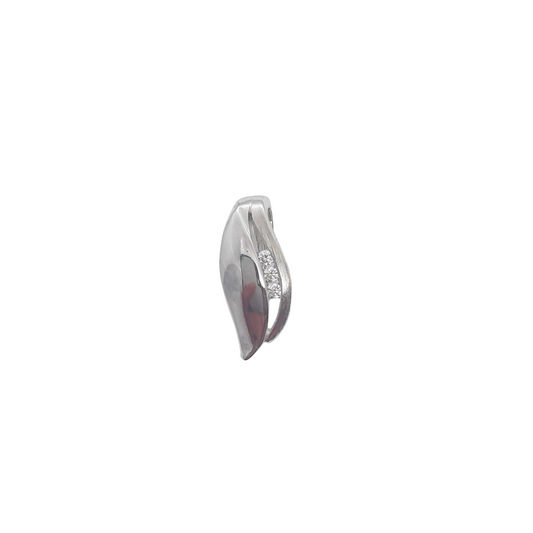 3 Cz Set Leaf Style Pol/Satin