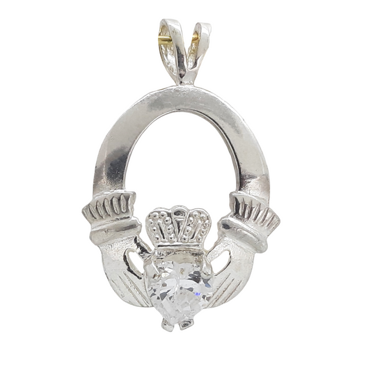 Oval Claddagh Clear Cz