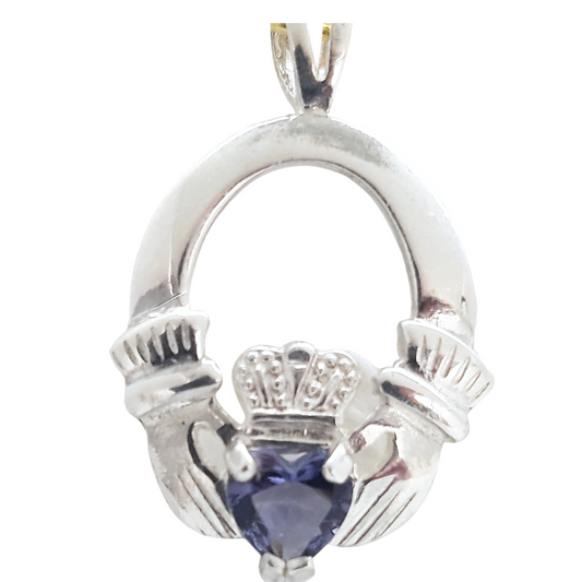 Oval Claddagh Purp Cz
