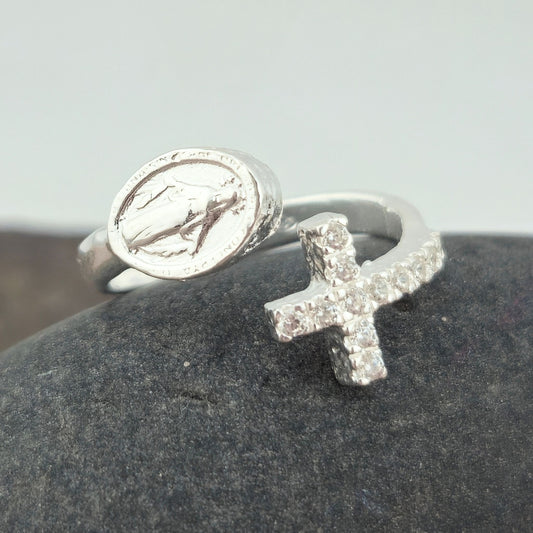 Miraculous Cross CZ Ring