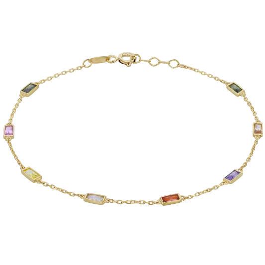 9ct Multi colour CZ Bracelet