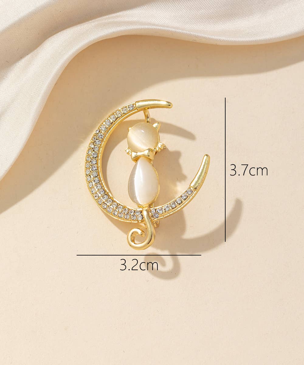 Cat and the Moon Brooch GP