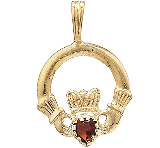 9ct Claddagh RED Cz