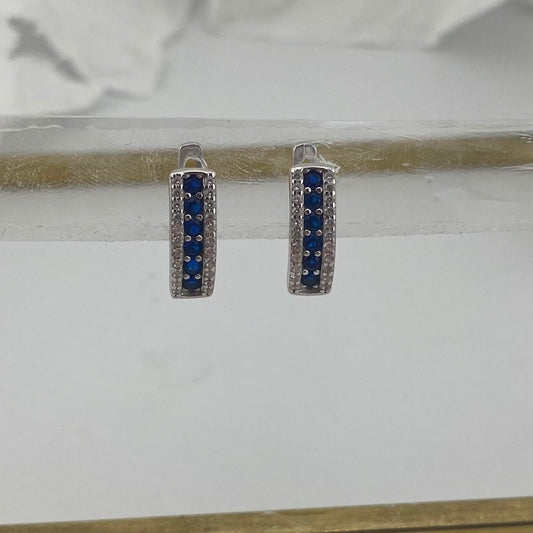 CZ Blue Huggy Earrings