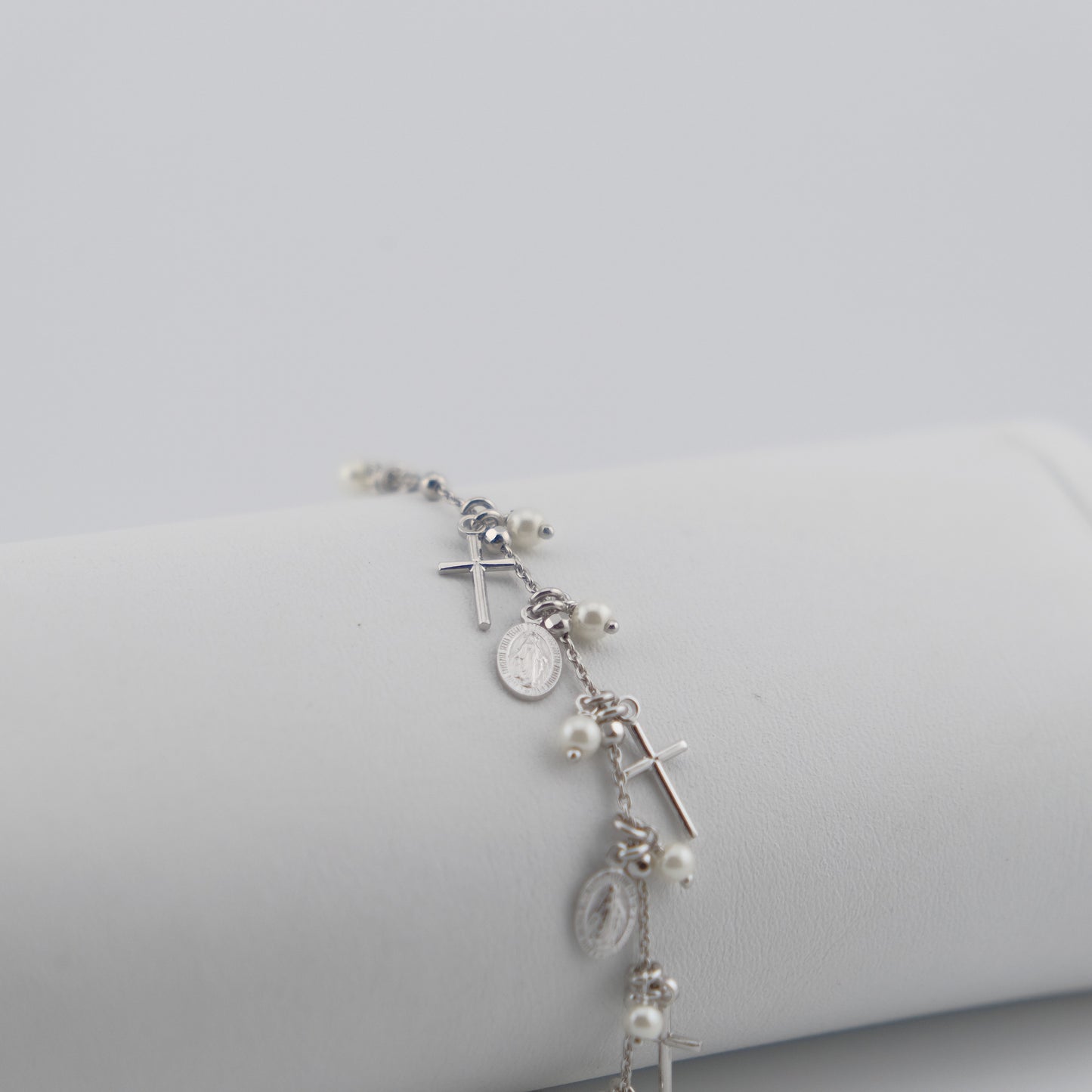 MM Cross Pearl Bracelet