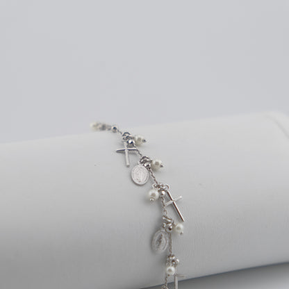 MM Cross Pearl Bracelet
