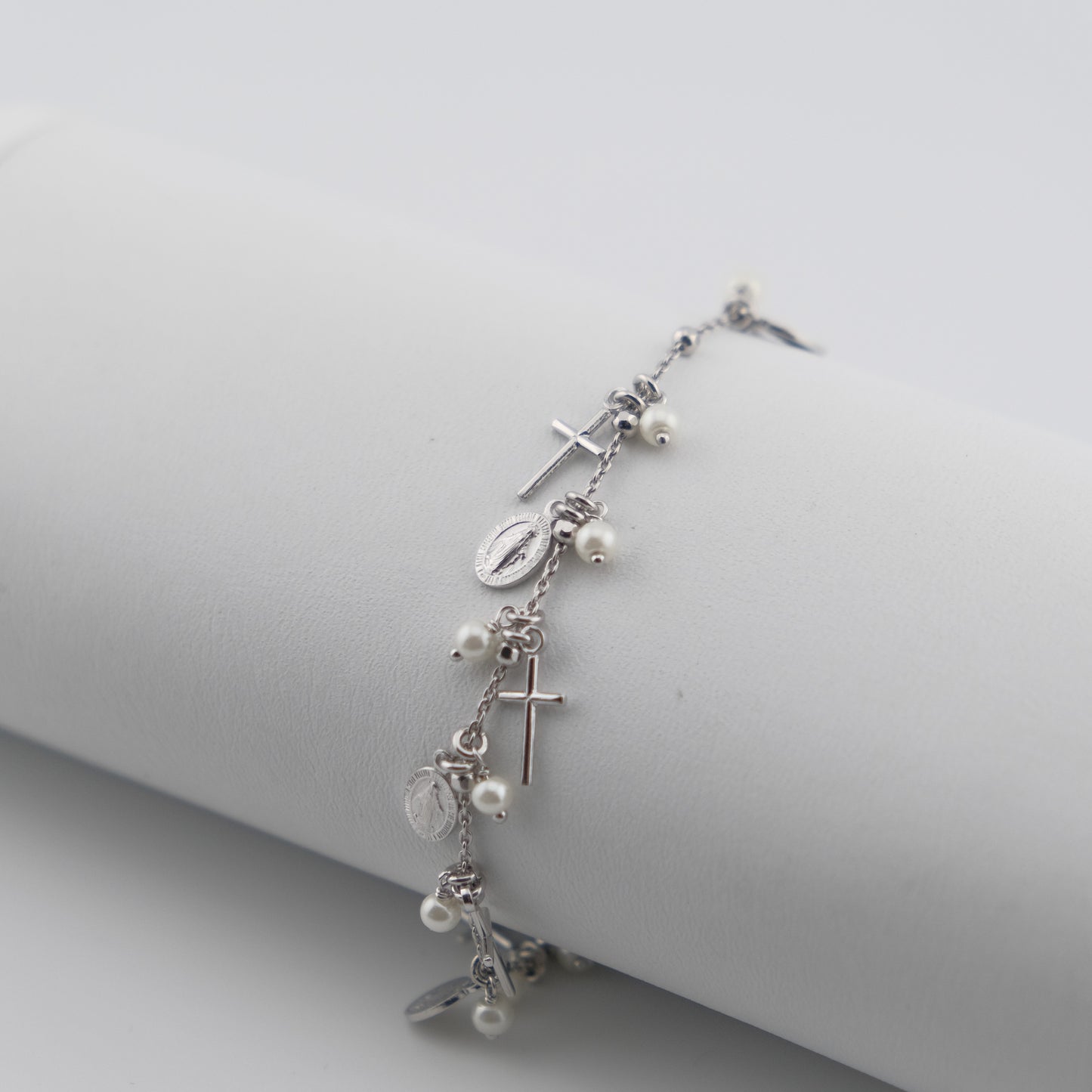 MM Cross Pearl Bracelet