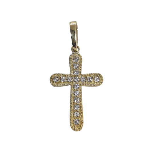 9ct 19mm Cross CZ
