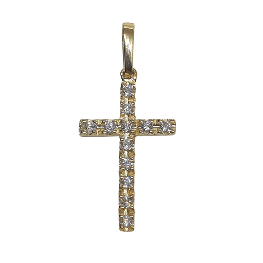 9ct 19mm Cross CZ