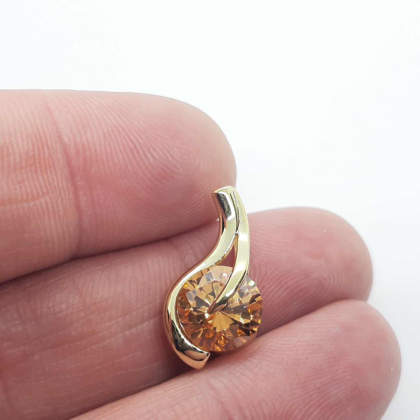 9ct Citrine CZ Swirl