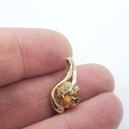 9ct Citrine CZ Swirl