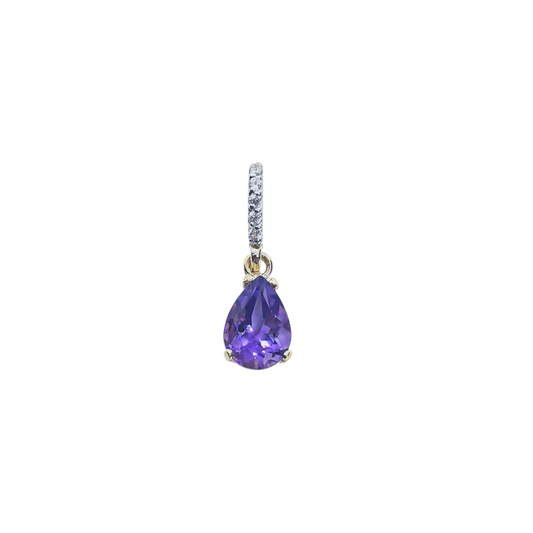 9ct Amethyst Pendant CZ