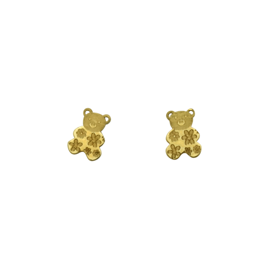 9ct Bear Flower Studs