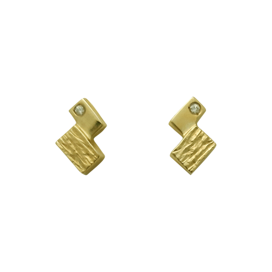 9ct Rectangles Cz Studs
