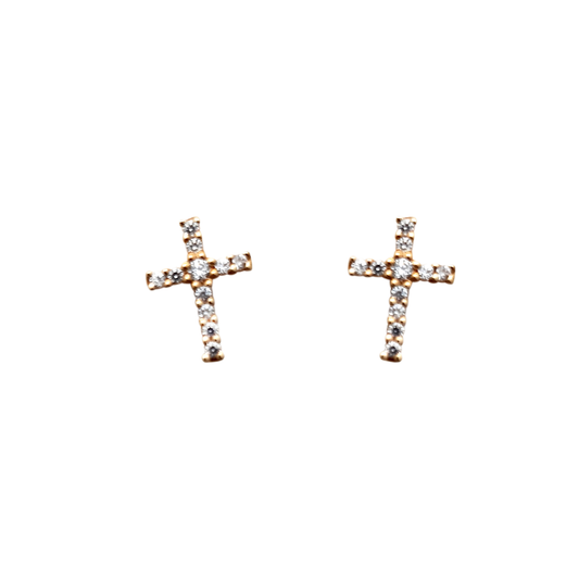 9ct Cz Cross Studs