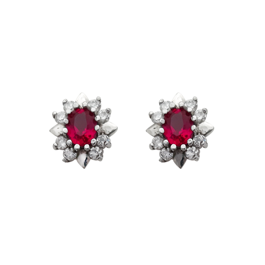 9ct Red Oval Cluster