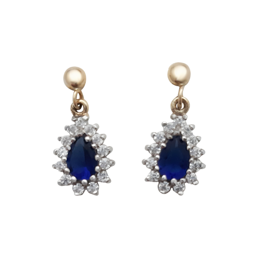 9ct Blue Pear Cluster