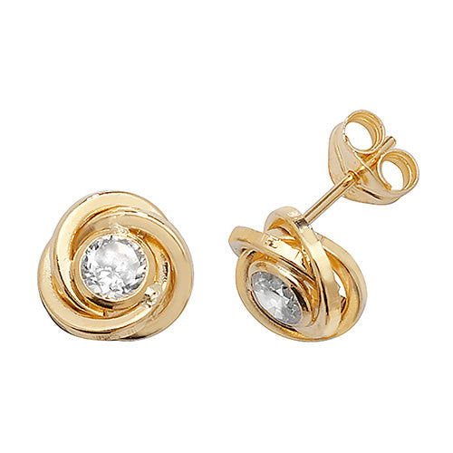 9ct CZ Knot