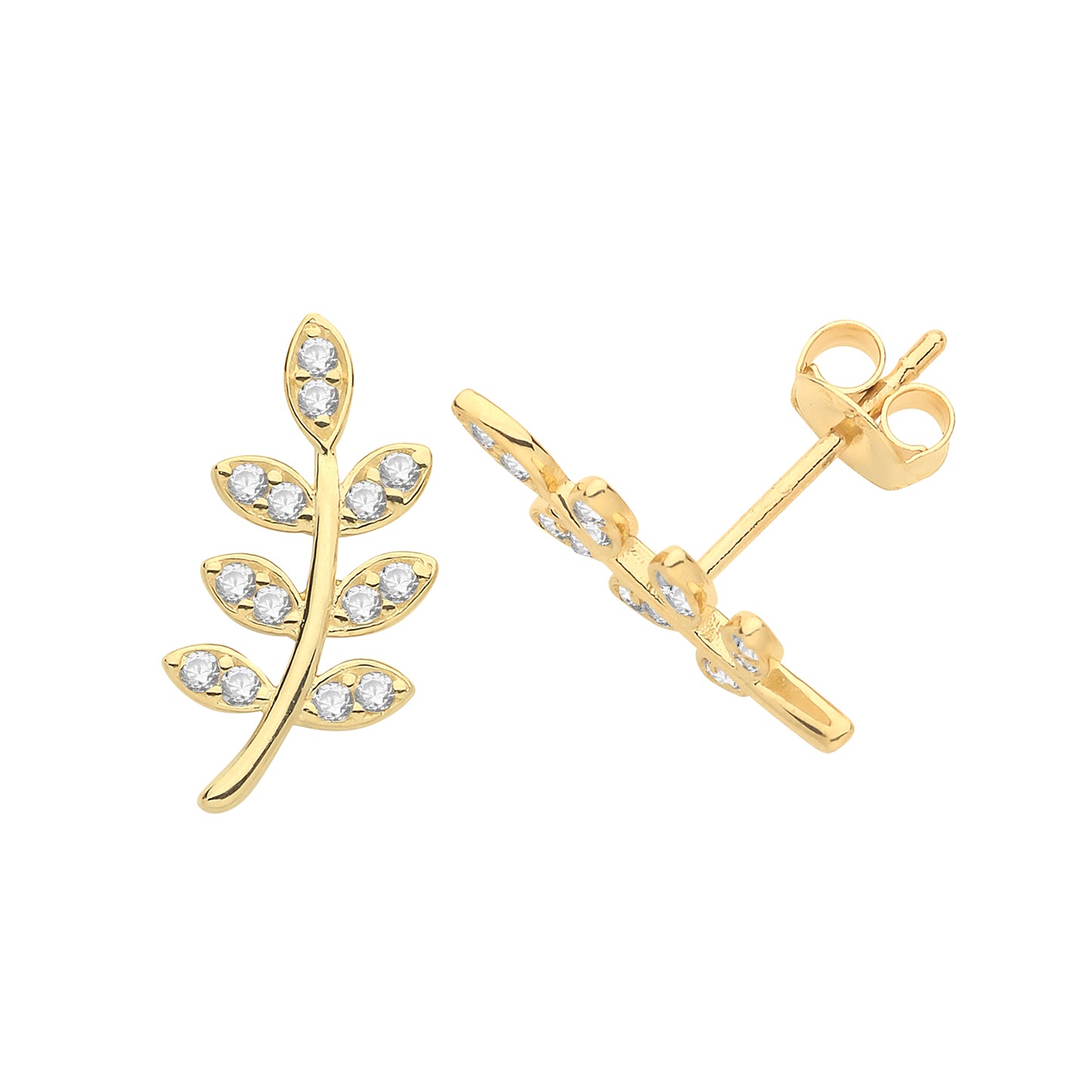 9ct CZ leafs