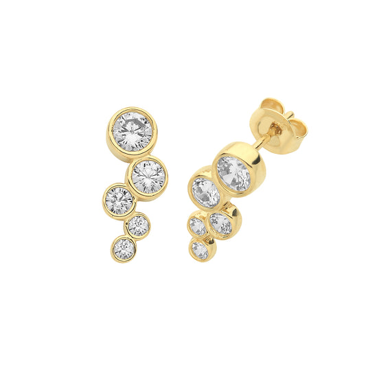 9ct 5 CZ bubbles