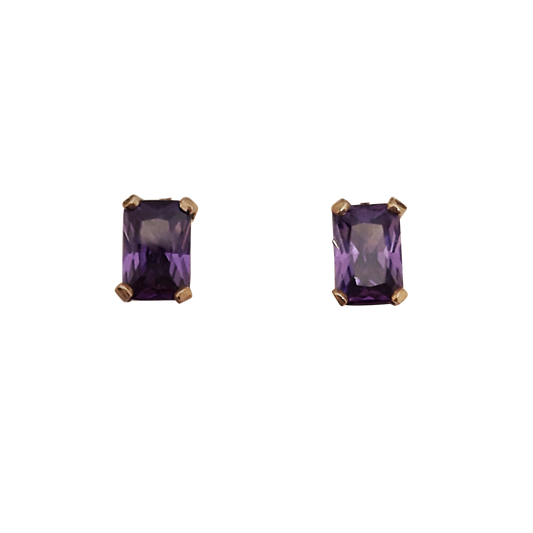 9ct Rect Purple CZ