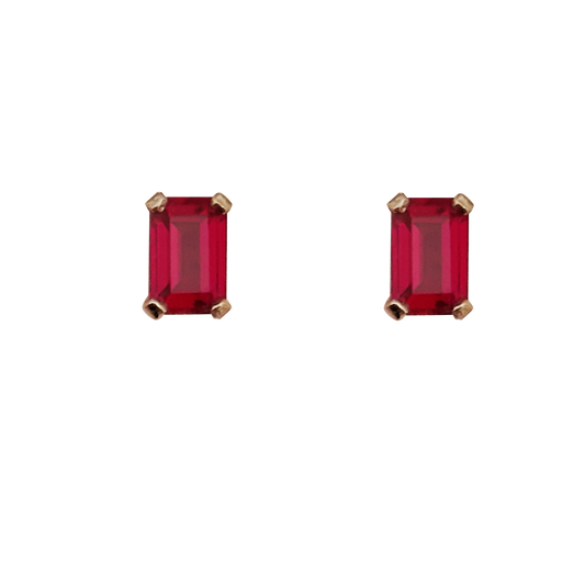 9ct Rect Red Cz