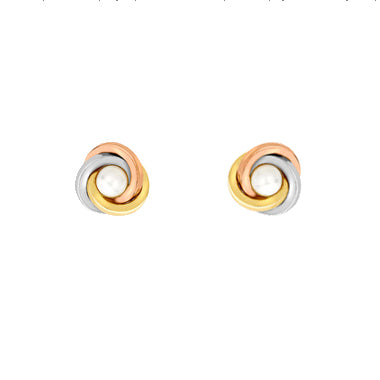 9ct Pearl 3Col Knot