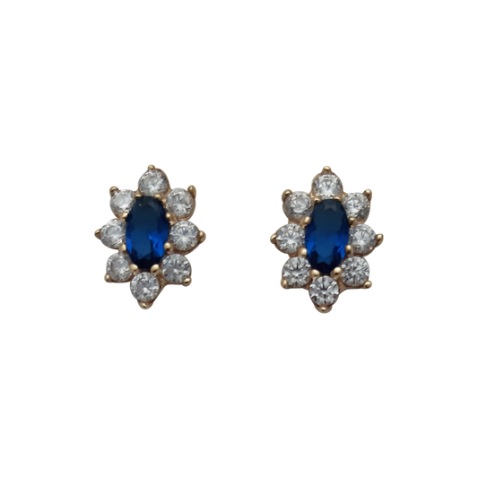 9ct Oval Cluster Blue