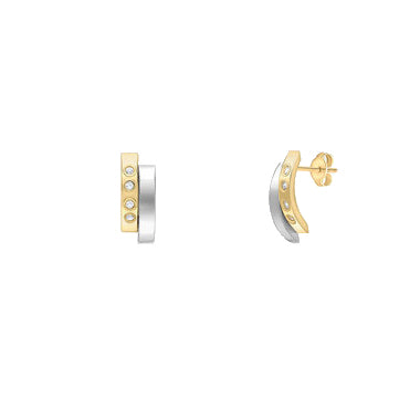 9ct 2 Tone Cz Punch Set Lines