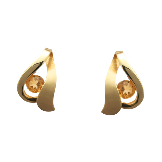 9ct Citrine Set In Satin/Pol Sweeps