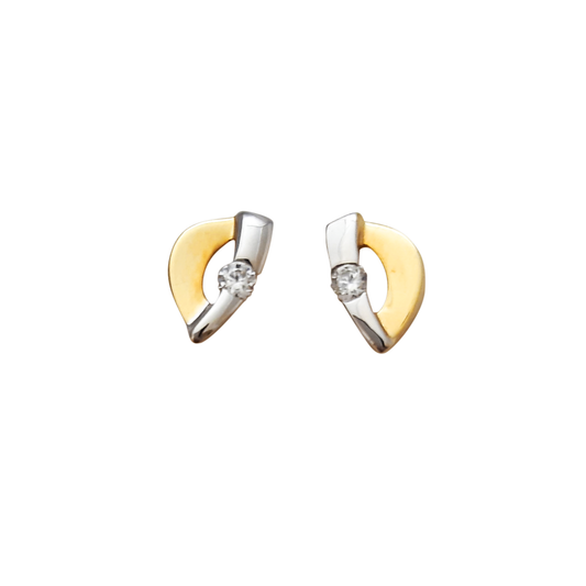 9ct Cz In Open 2Tone