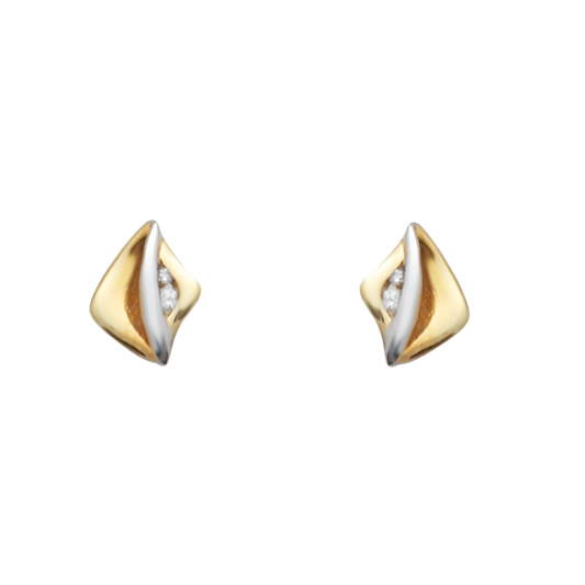 9ct Cz 2Tone Kite