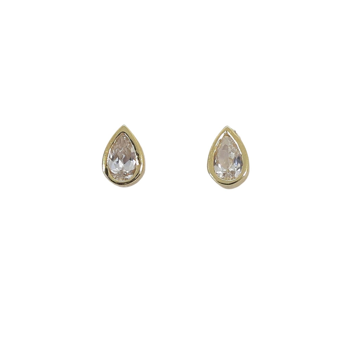 9ct Pear rubover studs