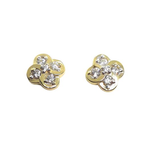 9ct 5 CZs design stud